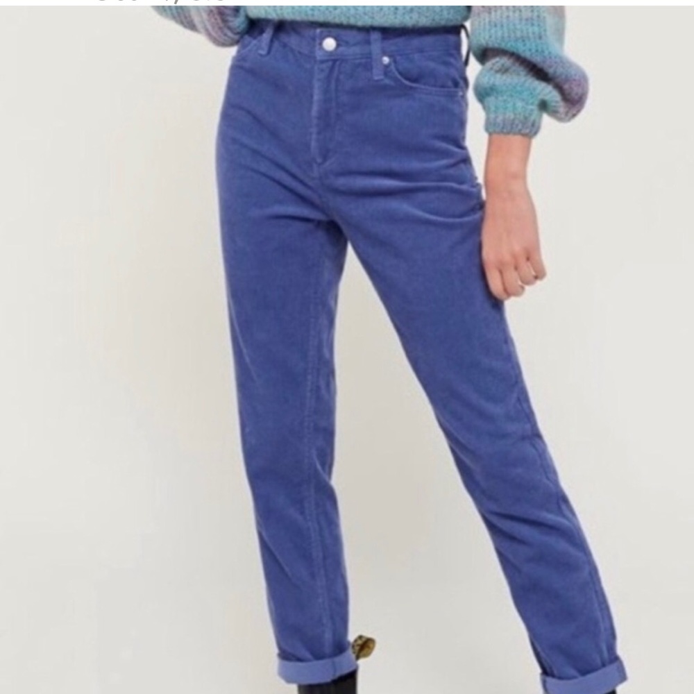 BDG 26 Corduroy Mom High Rise Blue Cordoroy